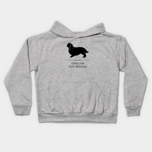 English Toy Spaniel Black Silhouette Kids Hoodie